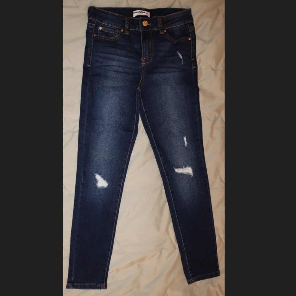 Celebrity Pink Girls Ripped Dark blue Jeans Size 8-10 Like NEW